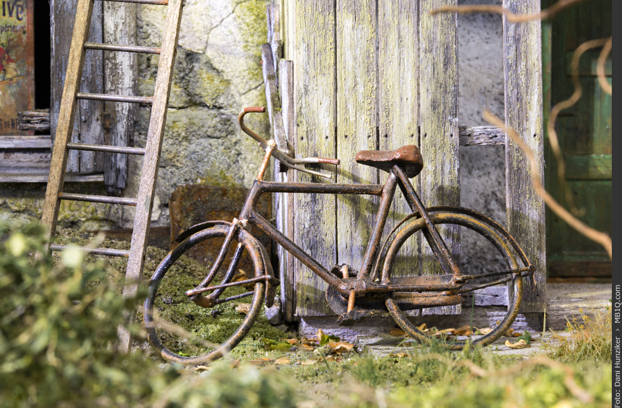 Verrostetes Fahrrad, Massstab 1:35, Marcel Ackle