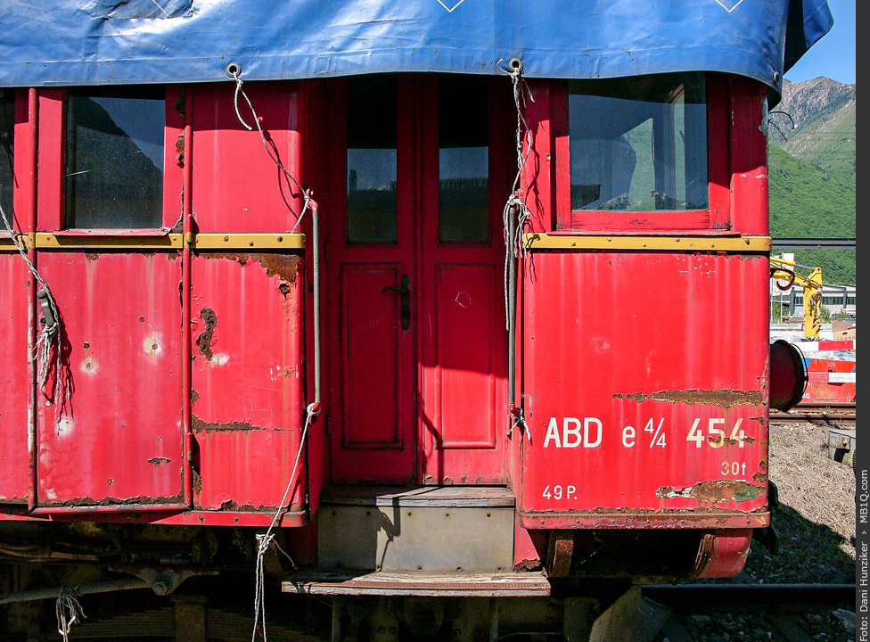Beschriftung, RhB (SEFT) Triebwagen ABDe 4/4 454 (FM 4), Castione-Arbedo