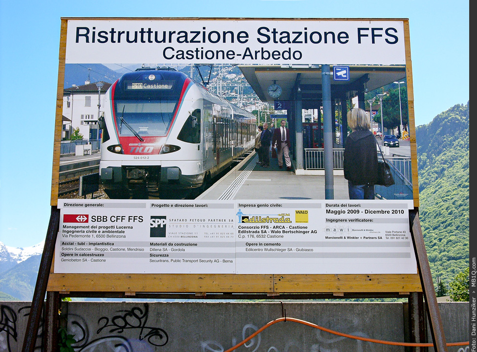 Plakat «Ristrutturazione Stazione FFS», Castione-Arbedo