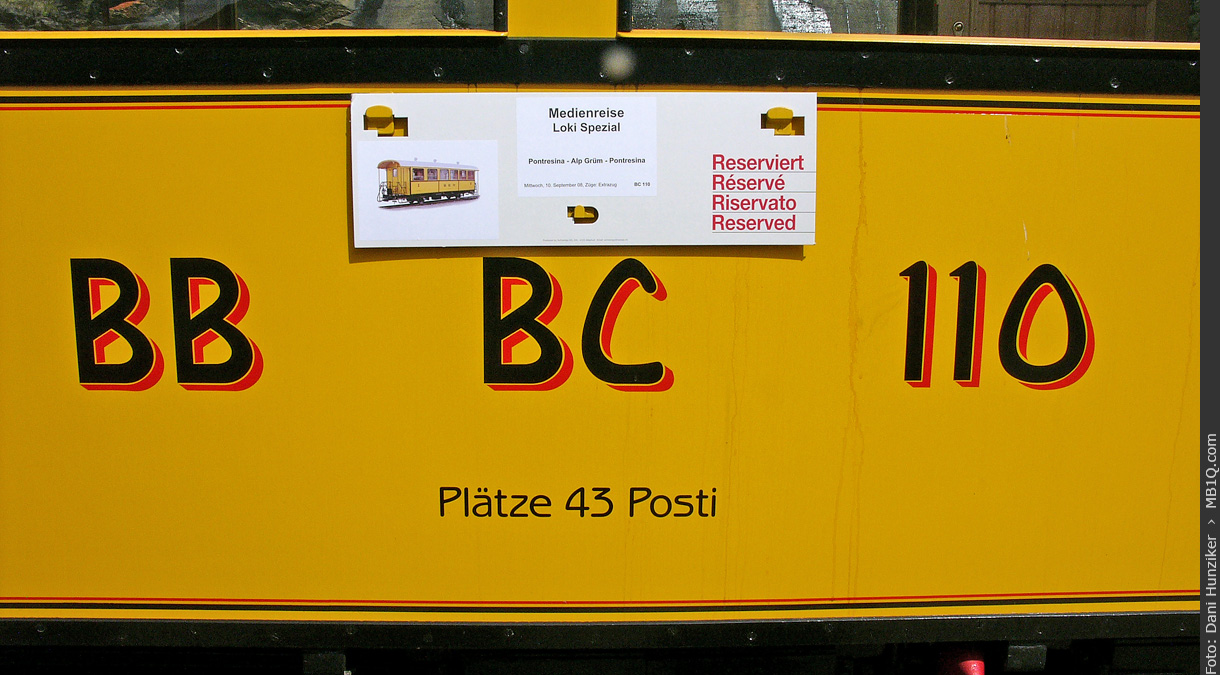Beschriftung, BB Personenwagen BC 110 «Ul Mesolcines»