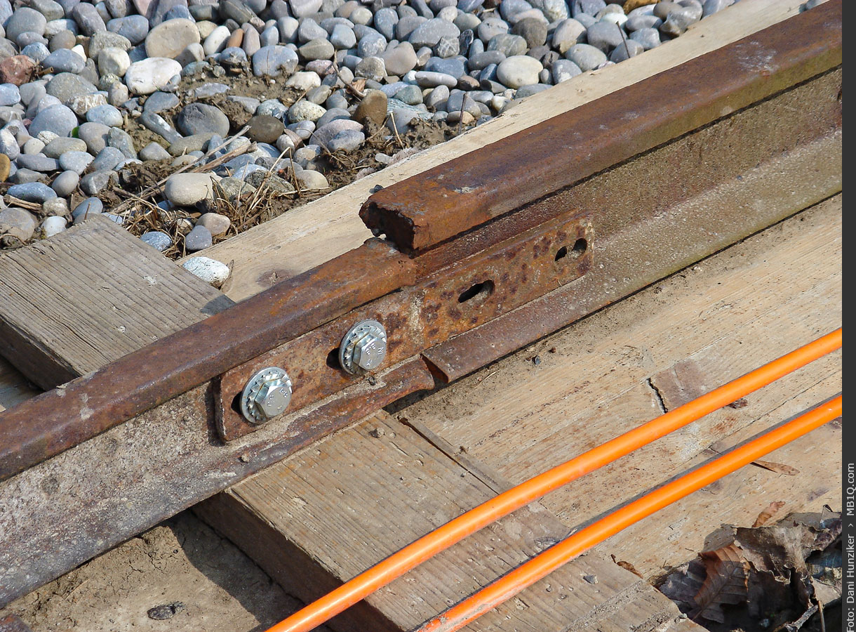 Unterschiedlich hohe Schienenprofile, Rümlang-Letten