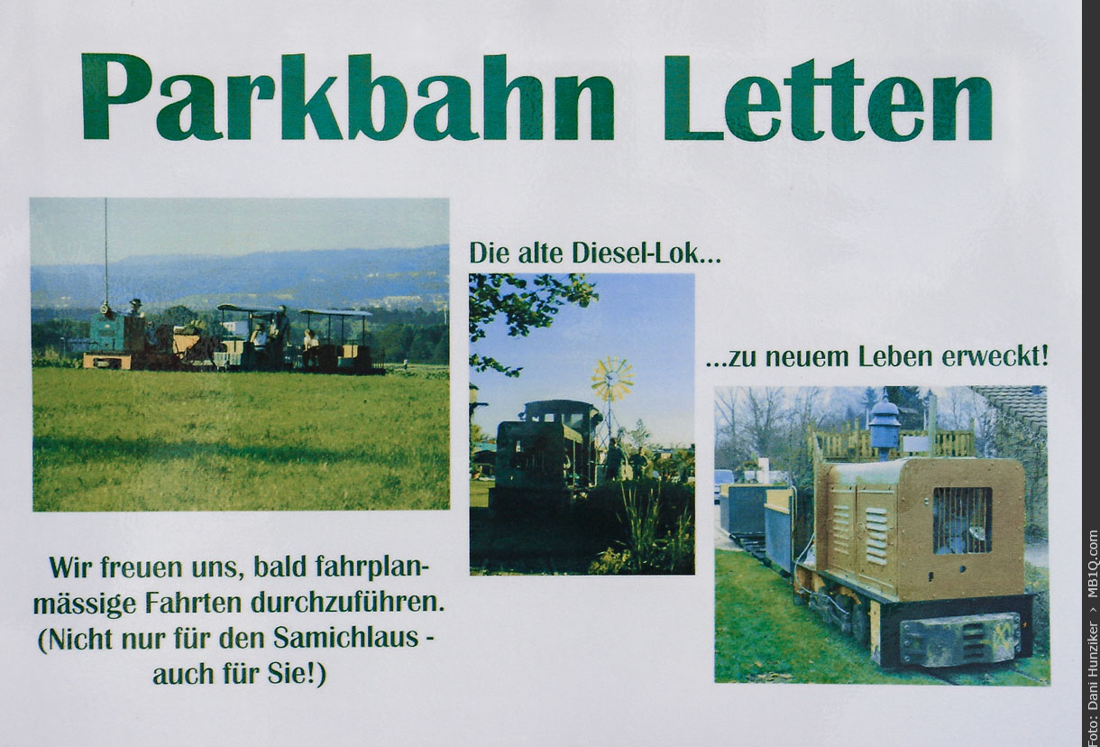 Infotafel «Parkbahn Letten», Rümlang