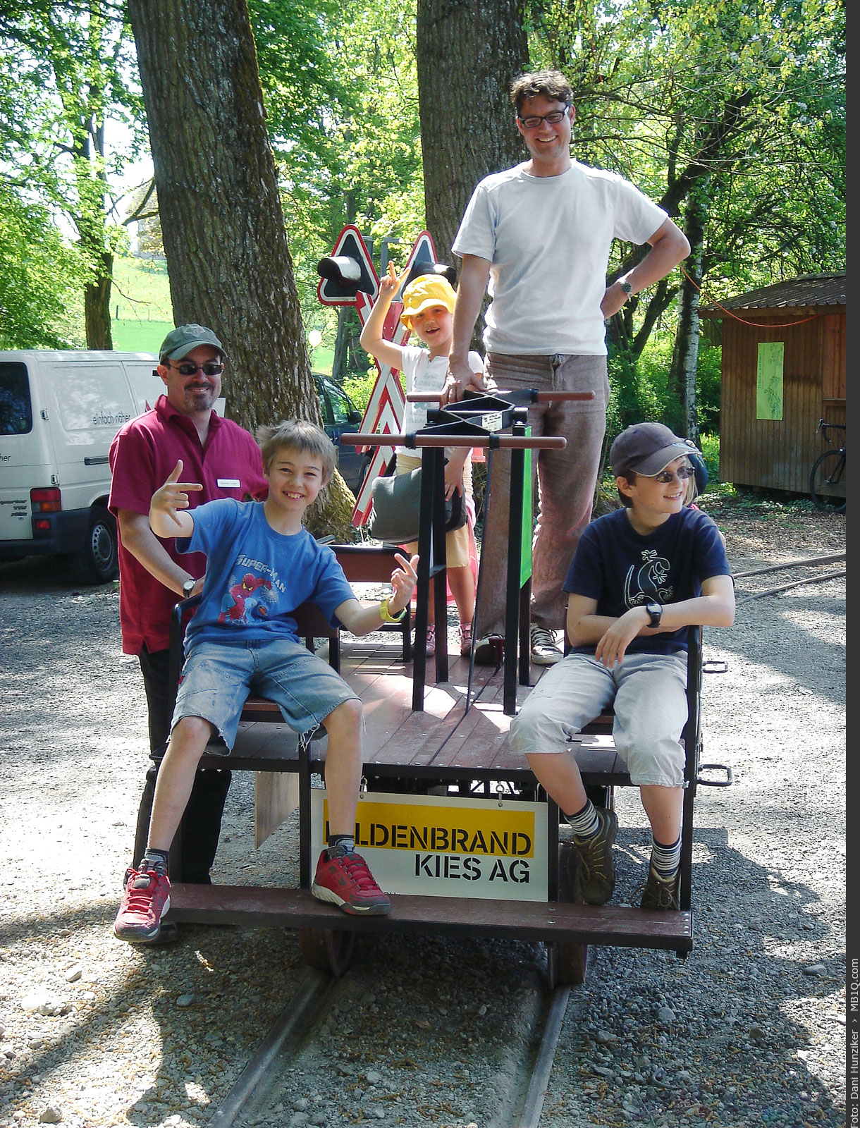 Thomas Schärer auf der Draisine, Rümlang-Letten