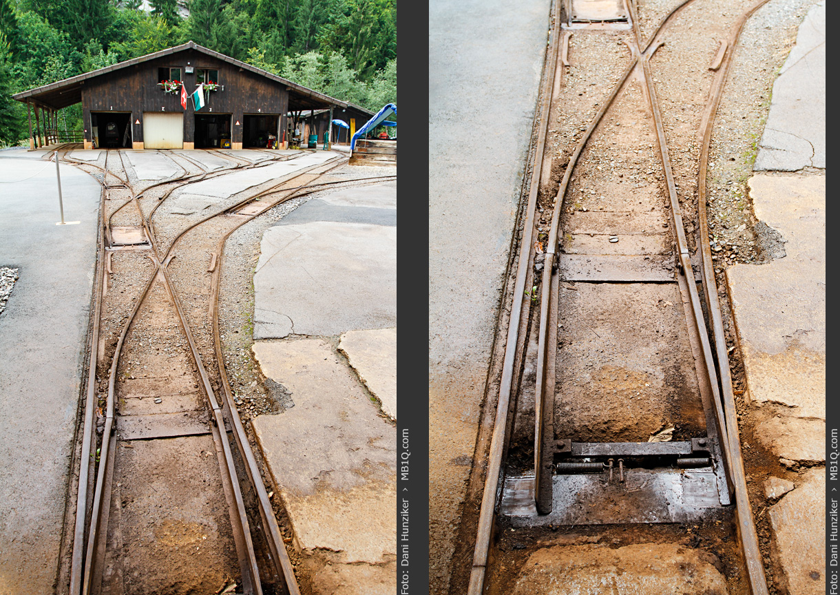 Feldbahnweichen, Salzbergwerk Bex